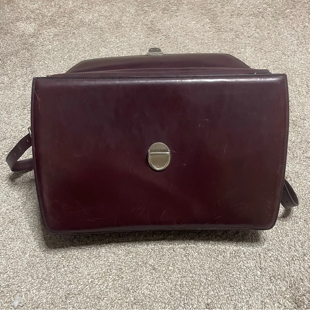 Men’s Jack Georges Leather Flap Over Briefcase